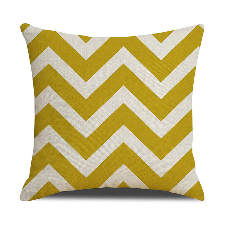 OEM Service Solid Color Custom Geometric Pattern Linen Pillow Cover Digital Printing Pillow Cushion Cover