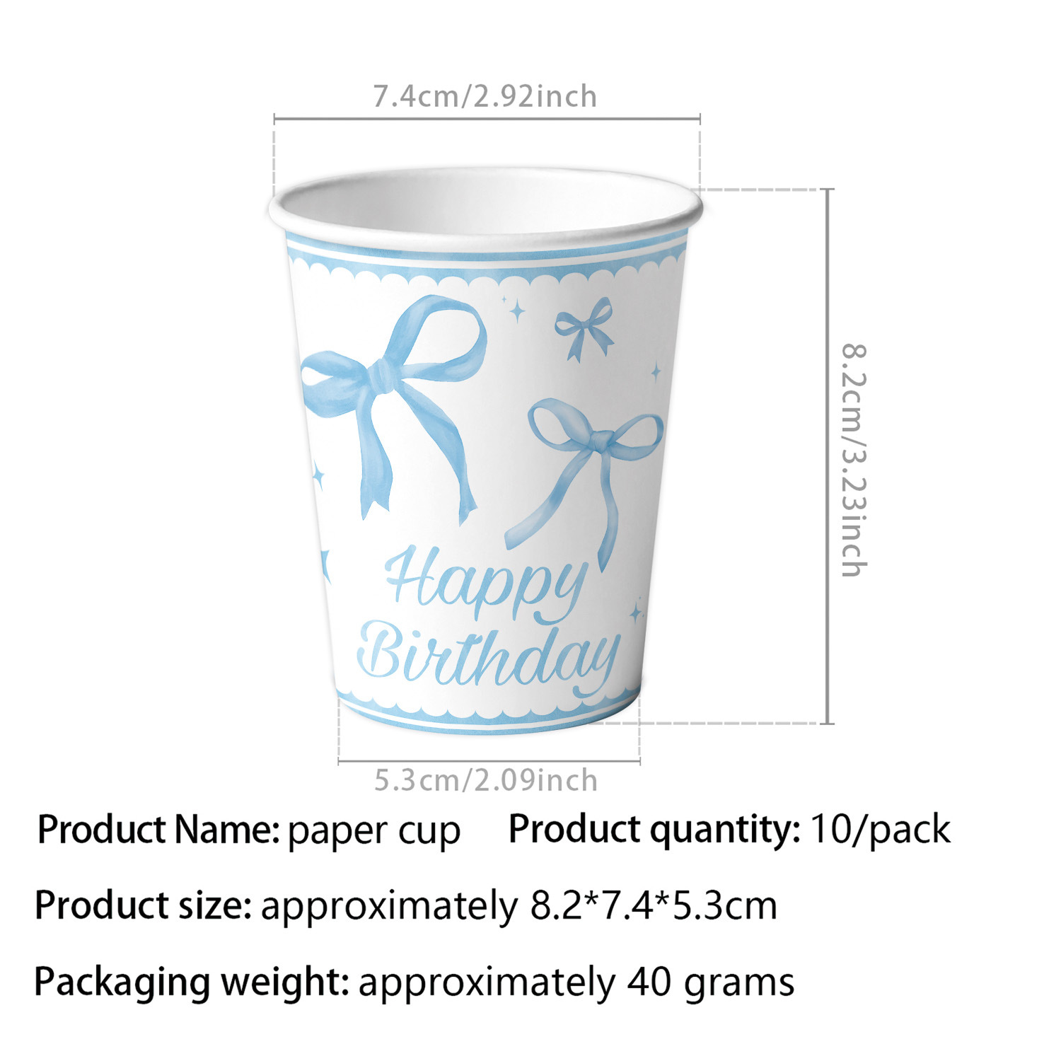 Tasse de papier 10p-bow