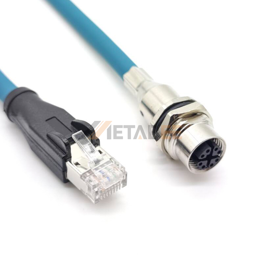 M12 Panel X-Code 8P Female to RJ45