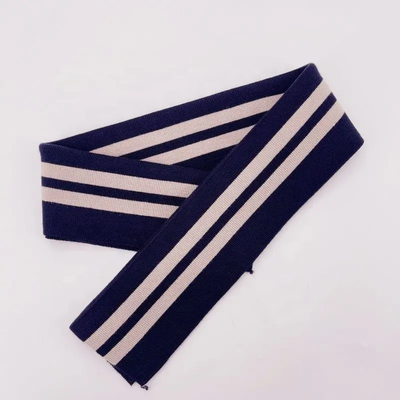 Col côtelé en tricot acrylique écologique personnalisé, poignets côtelés et ourlet inférieur appliquer à la veste