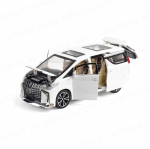 本物のライセンス1:24アルファードキャスティング合金車モデルミニカー光と音の子供がいる金属製のプルバックカーモデル - Product Image 3
