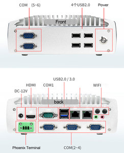 Industrial Grade Mini PC for In-Vehicle Use Fanless Rugged <strong>Embedded</strong> <strong>Computer</strong> with 6xCOM RS232 DDR3 Memory US/EU Plug Options - Product Image 5