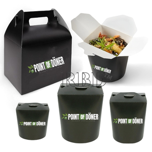 Caja personalizada de tacos de pollo para restaurante, contenedor de Pasta para llevar, caja de entrega de comida para llevar, Doner taza de arroz frito, caja de fideos de papel Kraft - Product Image 1