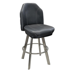 Phong cách hiện đại cao màu đen xoay sòng bạc thanh ghế với kim loại nặng và micro-sợi cho bảng ăn phòng khách hội thảo chỗ ngồi - Product Image 4