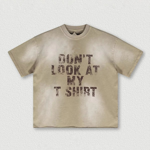 Özel Logo 100% pamuk erkekler boy Tshirt Dtg baskı Tee Logo T-shirt ağır asit yıkanmış Vintage ham <span class=keywords><strong>Hem</strong></span> erkek T-shirt