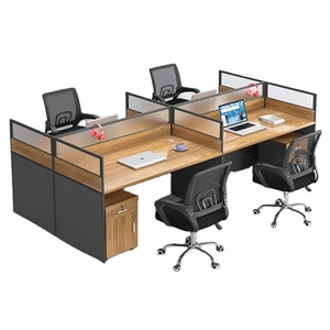 Cheap Price Modern Design Office Furniture Staff Workstation Wood <strong>Computer</strong> <strong>Table</strong> Office Desks <strong>Table</strong> Include Locker and Chair - Product Image 1