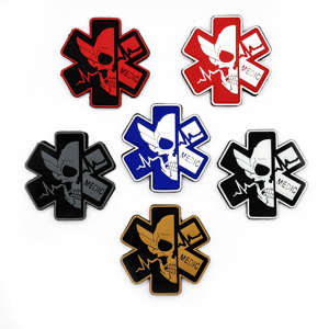 Tùy Chỉnh Glow Dark 3D PVC Vá Sao Cuộc Sống Y Tế Chiến Thuật Cho Paramedics Dễ Dàng Cảm Ứng Fastener Cho Med Túi Mũ Làm Cao Su Vải - Product Image 2