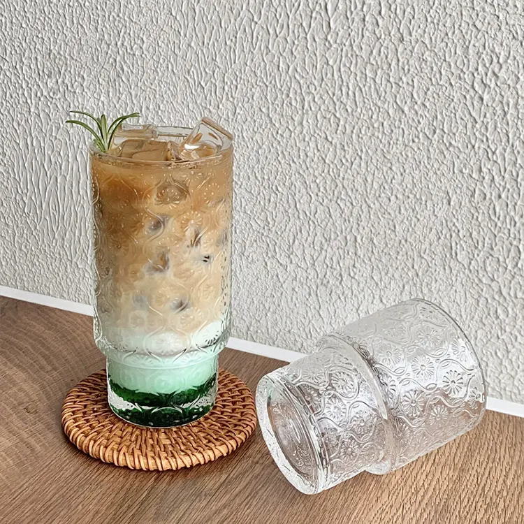 Vidrio hogar verano minimalista beber utensilios ins viento lavado agua copa de vino conjunto bebida vaso de whisky taza