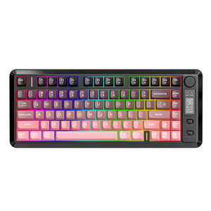 FREEWOLF M75 Gaming Wireless BT Keyboard Modo dual con perillas de pantalla PBT Gradient Keycaps 82 teclas para Win/Mac - Product Image 1