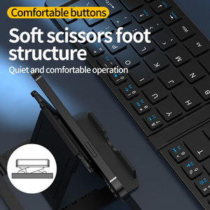 Combo de ratón de teclado inalámbrico de modo Dual Bluetooth plegable portátil 1600 DPI juego de ratón de teclado silencioso recargable para ordenador portátil - Product Image 6