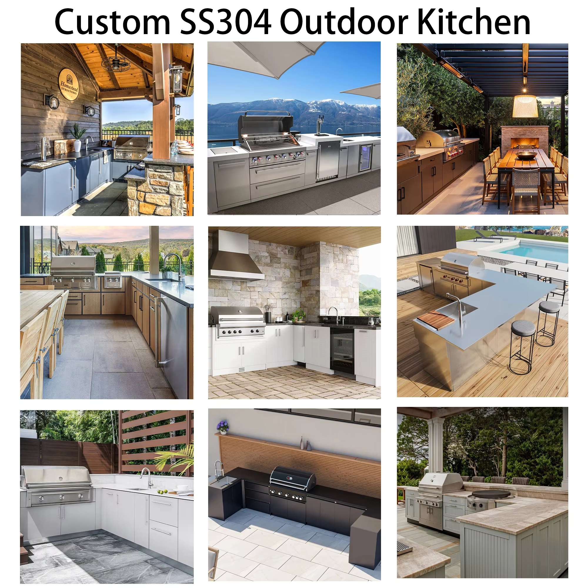Cocina Exterior Personalizada de Acero Inoxidable SS304