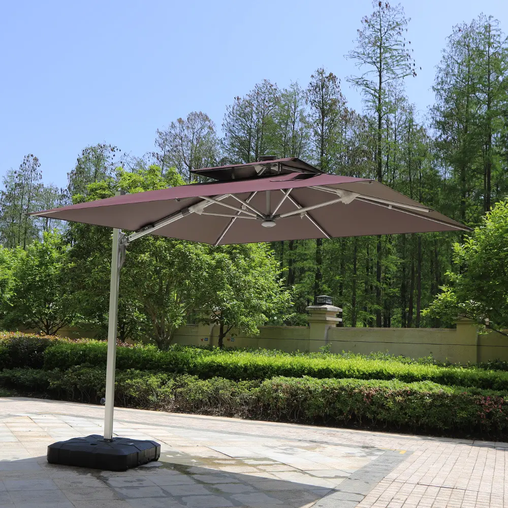 Professionele Paraplu Leverancier Outdoor Parasol Aluminium Tuin Cantilever Met Licht