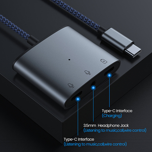 3 in 1 type-c至2 usb-c 1 aux端口适配器type-c音频适配器转换器 - Product Image 2