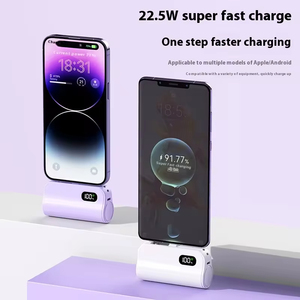 2 port dahili tip-c ve telefon fişleri 5000mAh güç banka USB-C telefon için taşınabilir şarj cihazı - Product Image 4