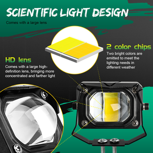U9 artı spot Led motosiklet Led far lazer ışıkları çift renkli sürüş sis projektör Lens Led Motor yardımcı çalışma lambası - Product Image 4