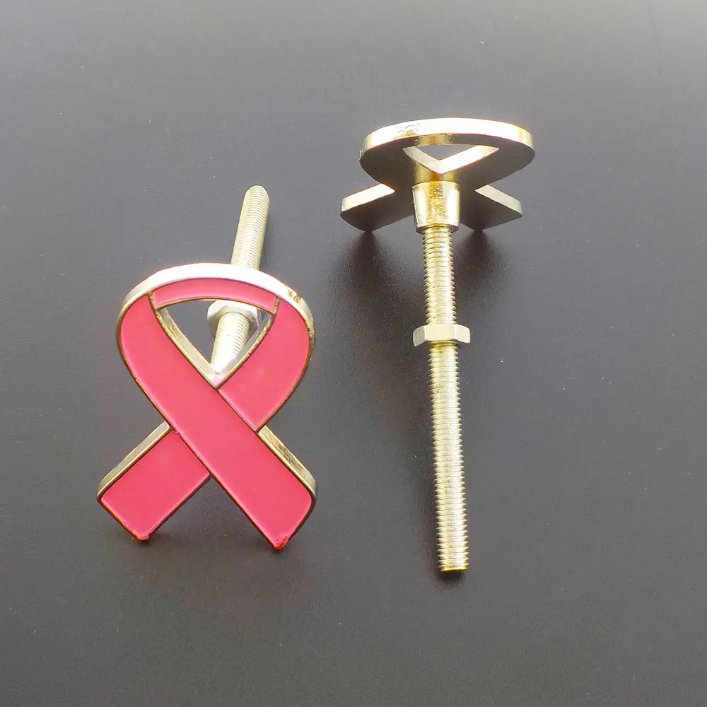 Car Decoration Pink Breast Cancer Awareness Car Badge Metal Car Emblem For Breast Cancer Prevention and Control Publicity Day