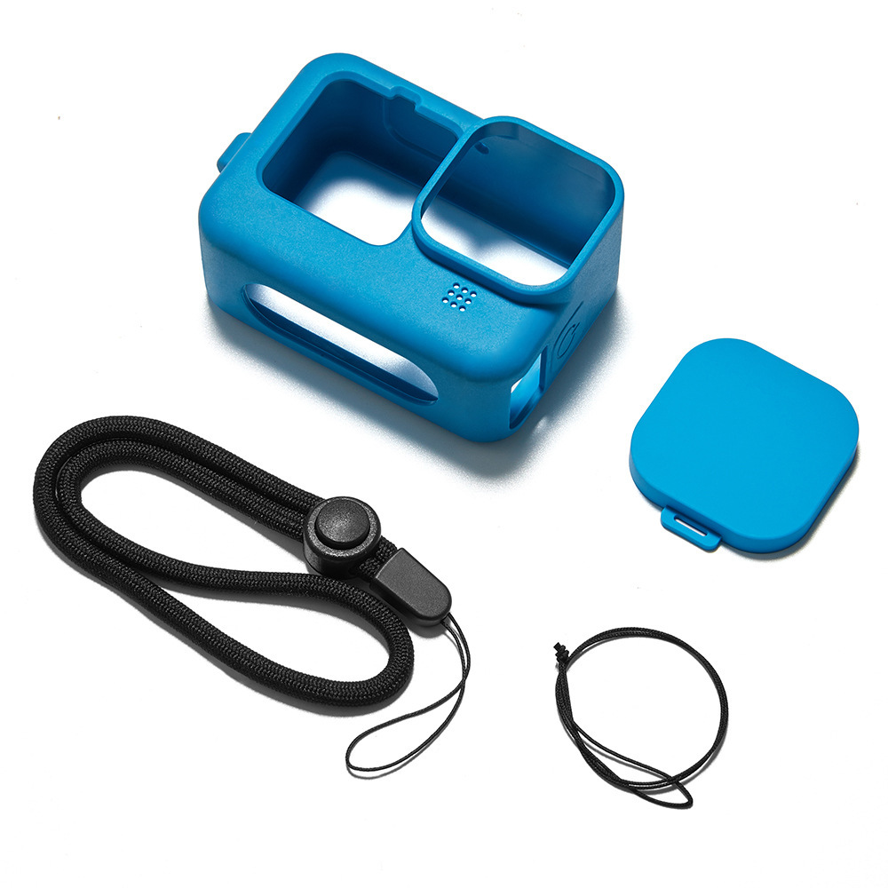 Funda de silicona azul antigua 12/11/10/9 + orificio lateral