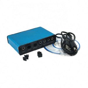 CM6206芯片组外部USB声卡通道5.1 7.1光学声卡适配器，适用于个人电脑笔记本电脑专业 - Product Image 1