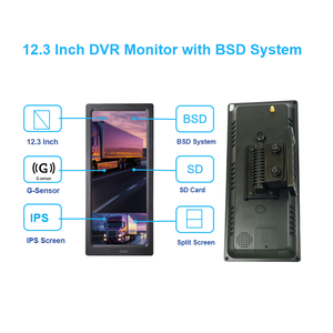 トラック垂直12.3インチIPSモニターBSD機能2チャンネルCVBSAHD1080PカメラGPSDVRバストラックモニター - Product Image 2