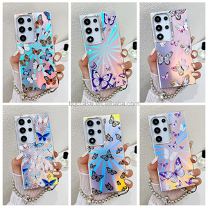 Bướm yếu tố gương <span class=keywords><strong>Radium</strong></span> Shooter trường hợp sansumg S24 siêu mạ điện Laser IMD trường hợp khó khăn dây đeo vòng cổ cho Samsung A14 - Product Image 1