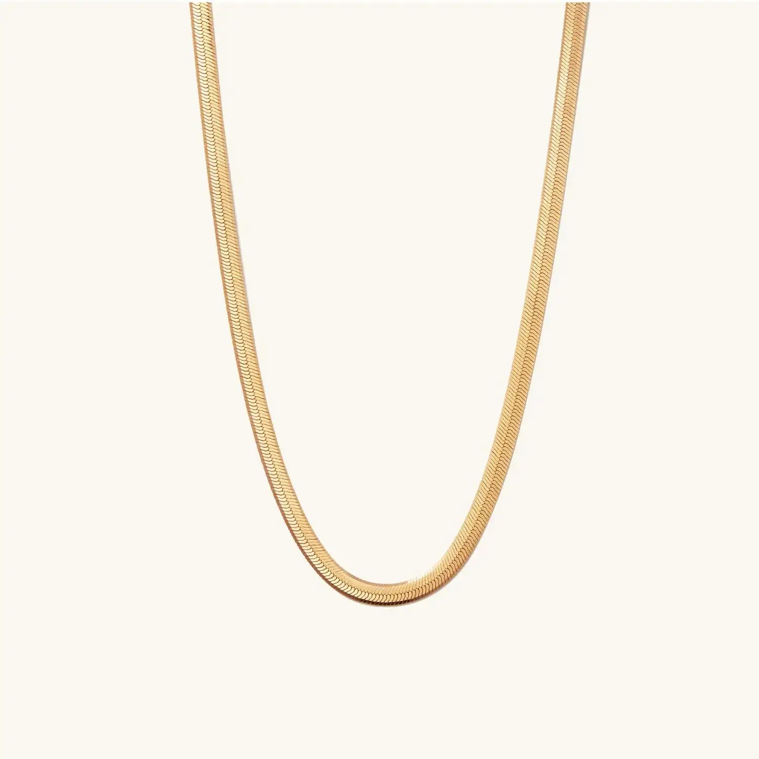 18k Gold Plated Jewelry 14K Gold Plated Bold Herringbone Chain Necklace Snake Chain Choker Necklaces For Women Girl
