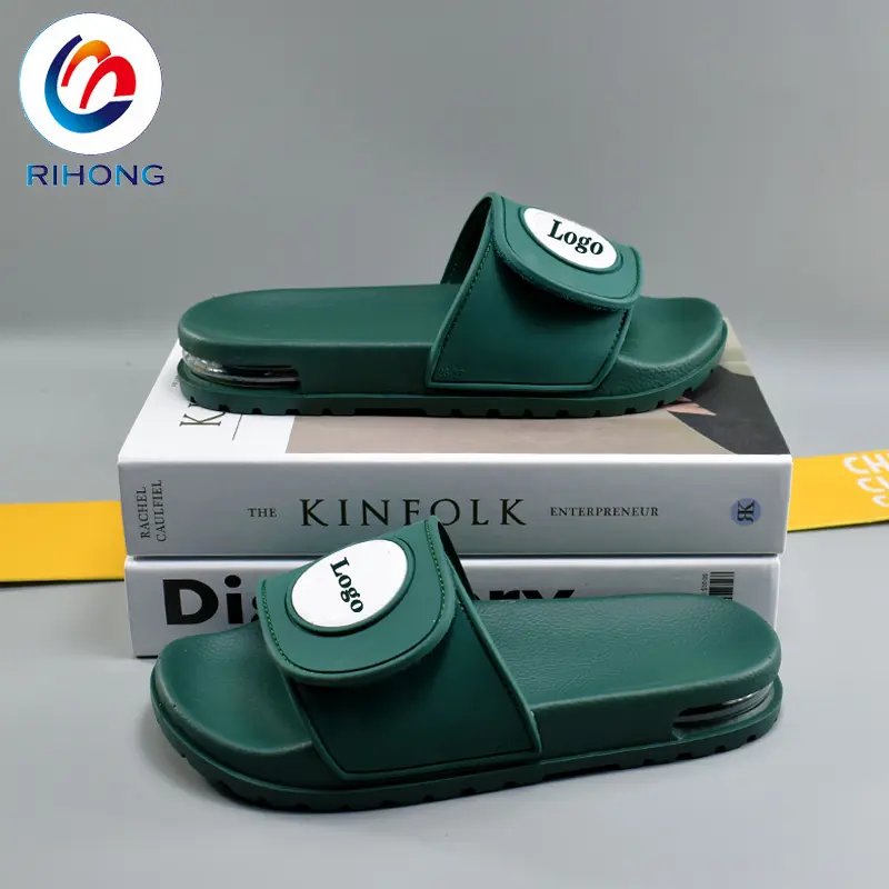 Guangzhou one pair sample custom fashion brand logo shoes luxury slides slippers for men