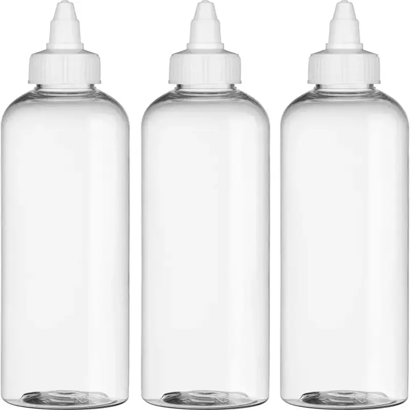 4oz 8oz 16oz Bullet Cosmo botella redonda Twist Top aplicador ámbar blanco para aceite líquido para el cabello acondicionador champú Squeeze plástico