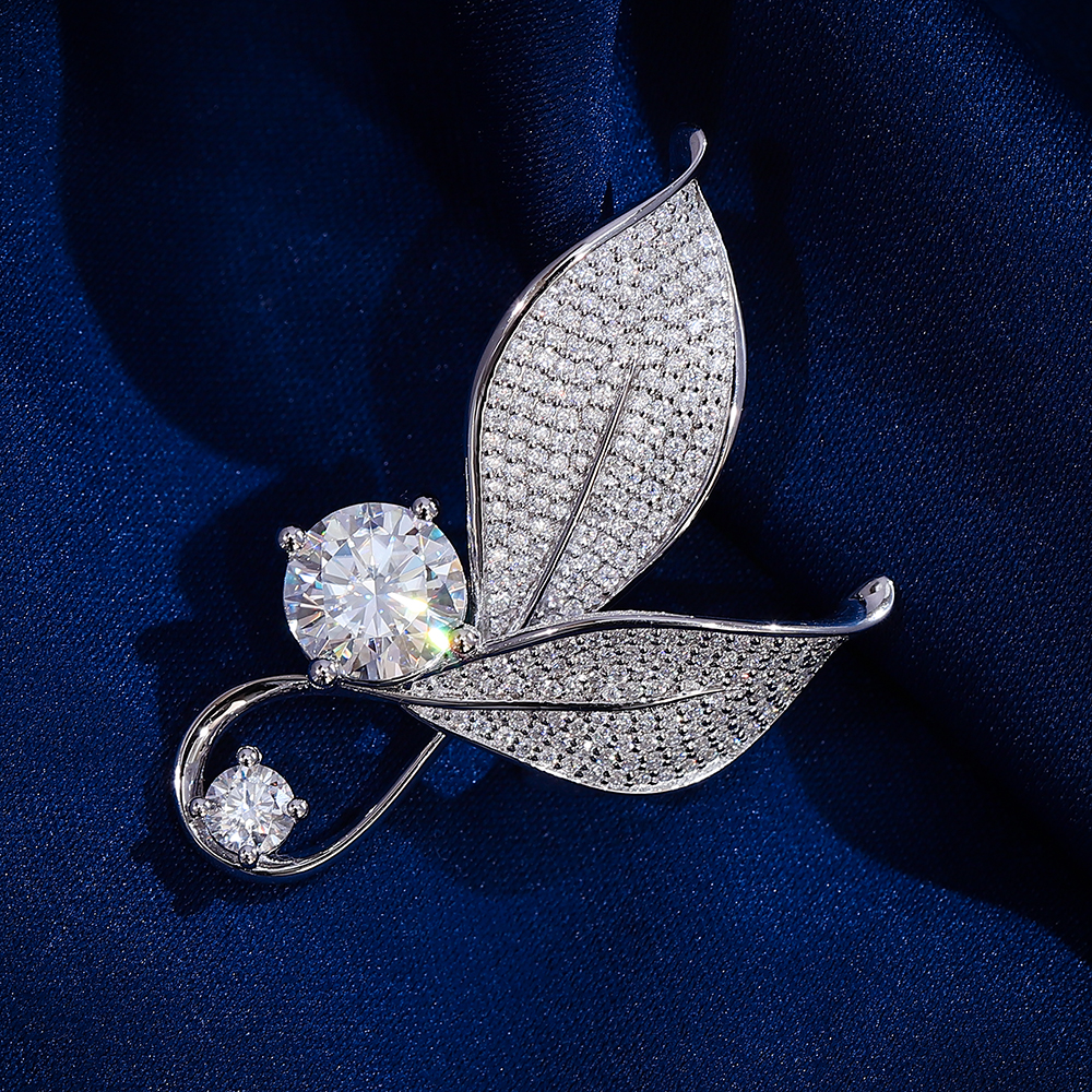 เข็มกลัดมอยซาไนต์ทอง 14k