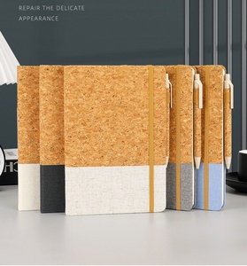 Cuaderno de corcho A5 con lazo para bolígrafo y correa elástica Logotipo personalizado Diarios de corcho de negocios Cuaderno con bolígrafo Promoción Diarios de corcho - Product Image 2