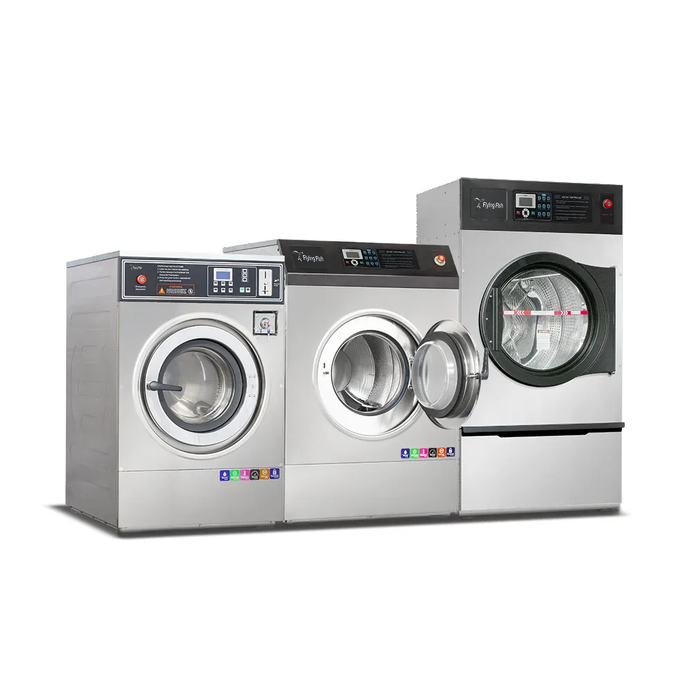 工業用大容量電気またはガス布リネンベッドシーツ衣類洗濯機乾燥機とアイロン機