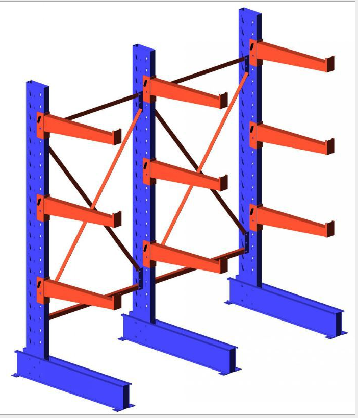 2000kg Capacity Steel Tube Cantilever Rack Shelves For Fabric Roll Storage 1