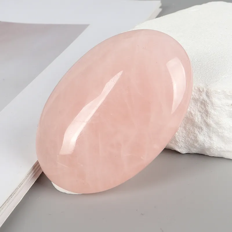 Piedra de Palma de masaje de cuarzo rosa, artesanías de piedra semipreciosa hechas a mano, cristal Natural, Mineral, Chakra, piedra de preocupación, cuidado de la piel