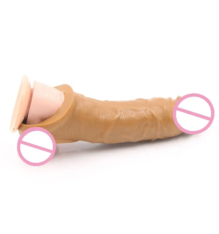 Giocattoli del sesso per adulti Dick Extender gomma morbida preservativo in Silicone Dildo in plastica preservativo riutilizzabile prodotti per il ritardo del tempo maschile copertura del pene