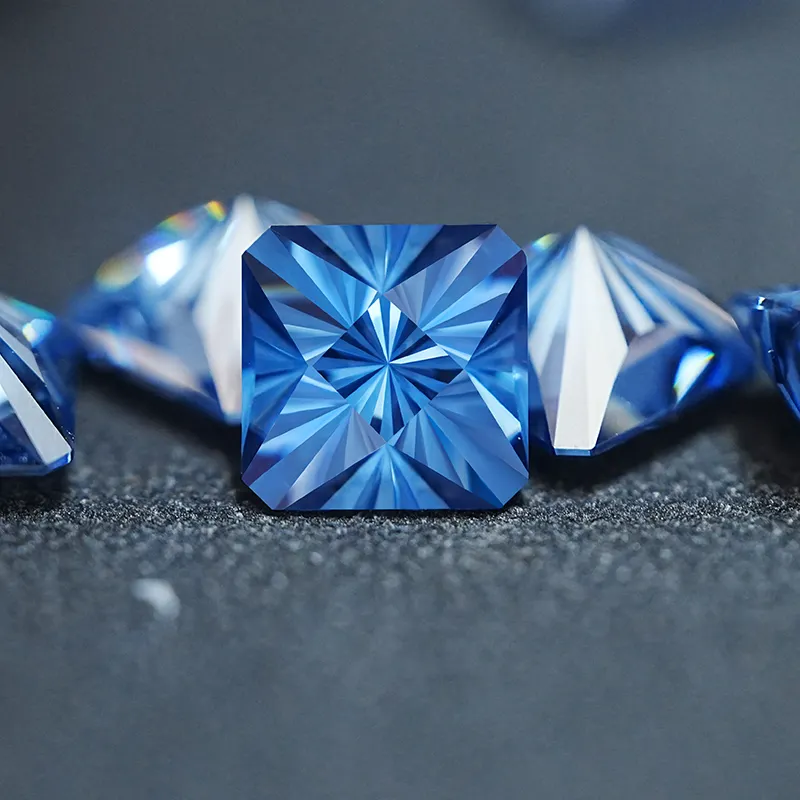 SICGEM-gema preciosa de 7x7mm, piedra moissanita Natural suelta de 2 quilates Vvs azul