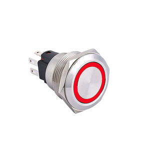 Elewind 19mm 1NO1NC Momentary Push Button <strong>Switch</strong> With LED Ring Light PM195F-<strong>11E</strong>/S - Product Image 4