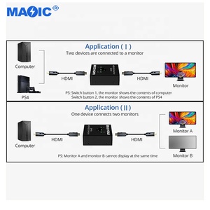 Equipos de audio y video Interruptor bidireccional 4K HDMI Interruptor 2 en 1 Salida HDMI 4K 30Hz para computadora portátil Pantalla - Product Image 2