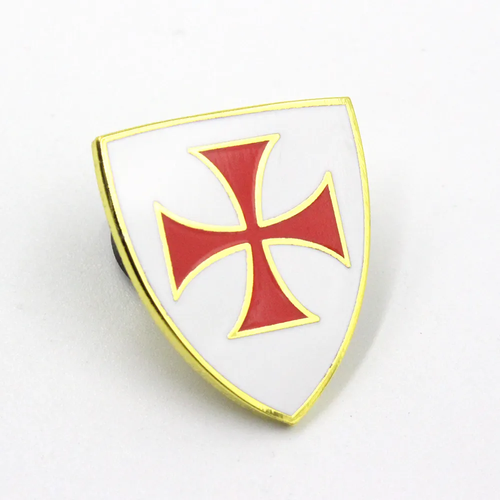 Nessun Minimo Templari Cavalieri Distintivo Personalizzato Crociato Croce Shield Smalto Pin