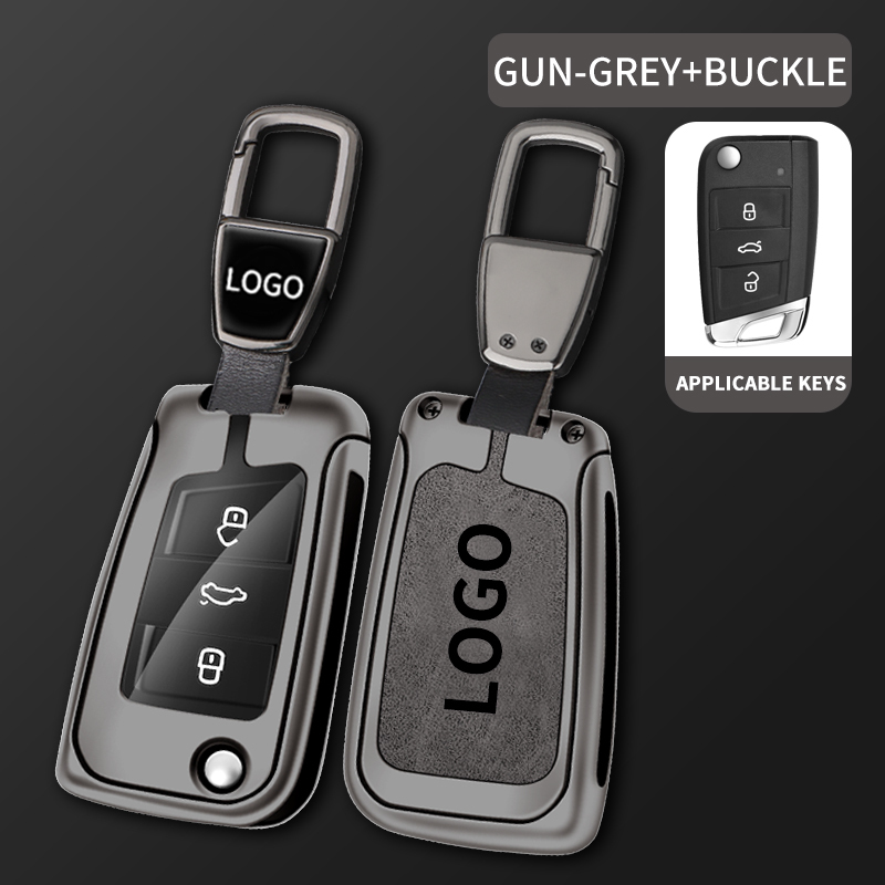 Pistolet en métal gris + porte-clés en métal