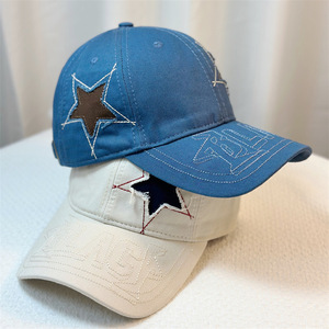 New Distressed Embroidered Hat Five-pointed Star Personality <strong>Cap</strong> Wholesale Pentagram Baseball <strong>Cap</strong> - Product Image 3