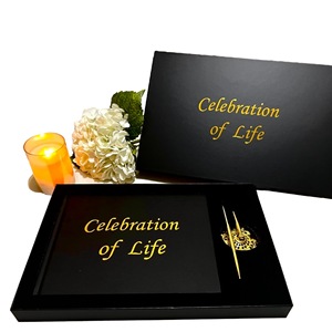 Wholesale Custom Hardcover <strong>Memory</strong> Frame <strong>a</strong> Celebration of Life Box Suite with Pen Memorial Funeral Guest Book with Pen Set - Product Image 6