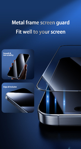 Yeni ürün Metal çerçeve ekran koruyucu Ultra clearglass cam Iphone 16 için 15 14 13 12 11 Pro 8 7 artı X Xs filmi - Product Image 3