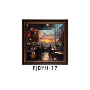Night City Streetscape Art for Bar Lounge Caf&eacute; | Framed <strong>Canvas</strong> <strong>Print</strong> <strong>with</strong> Factory Price &amp; Custom Size - Product Image 6