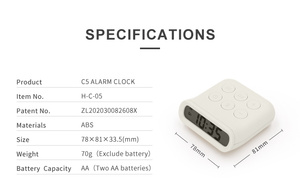 Mini comodino sveglia digitale timer multifunzionale conto alla rovescia sveglia di piccolo volume - Product Image 5