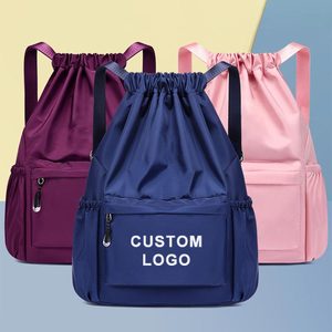Precio de fábrica Professional Draw String Sack Pack con Logo Designer Fashion Poliéster Bolsas con cordón Mochila de cuerda personalizada - Product Image 1