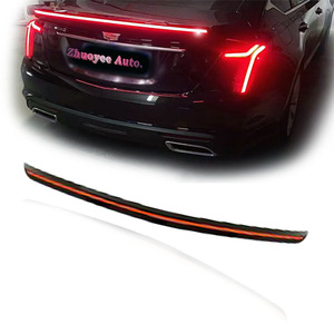 Cadillac CT5 için LED ışık spoyler dudak ile modifiye arka gövde 2019 2020 2021 2022 2023 2024 karbon Fiber kanat Tuning aksesuar - Product Image 1