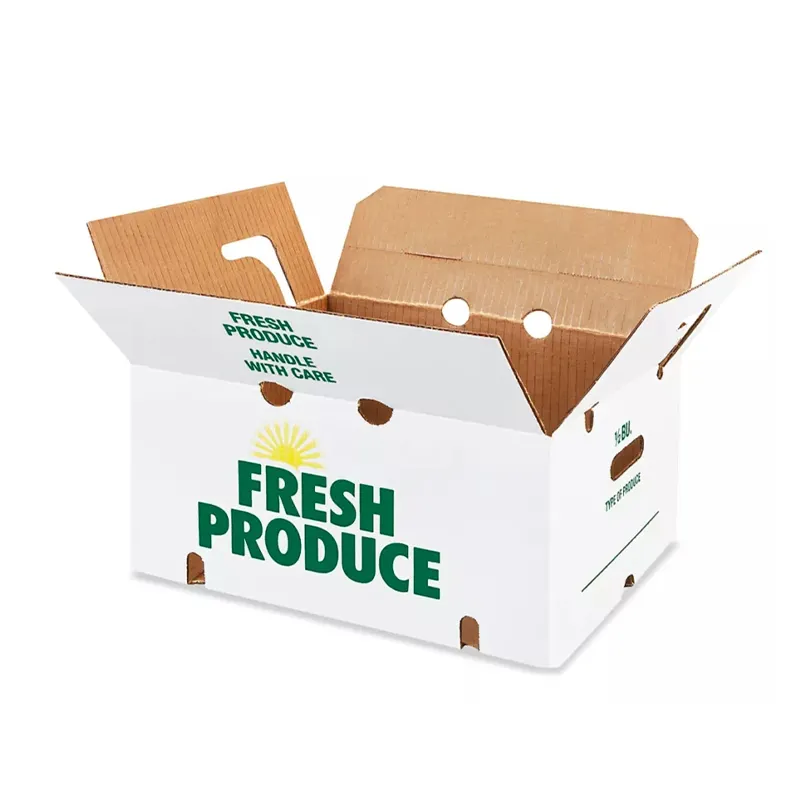 Mariscos encerado recubierto de productos frescos caja de cartón de papel para alimentos cajas de cartón de cera impermeable para verduras