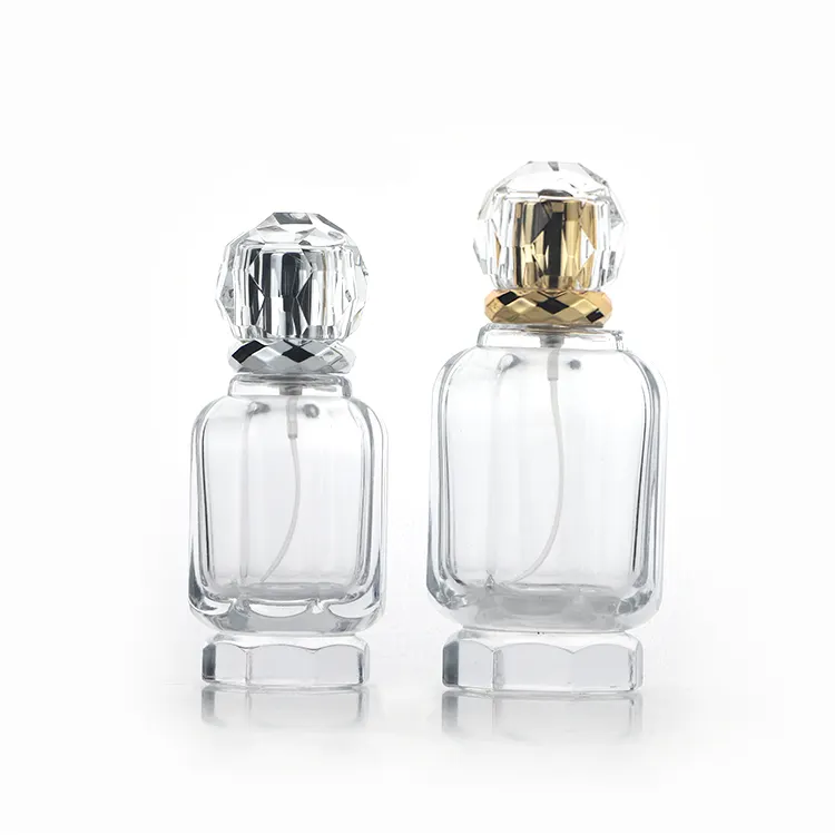 Vintage Design Perfume Bottle With Acrylic Cap High Class Glass Spray Bottle Perfume Bottle Manufacturer 50ml 100ml