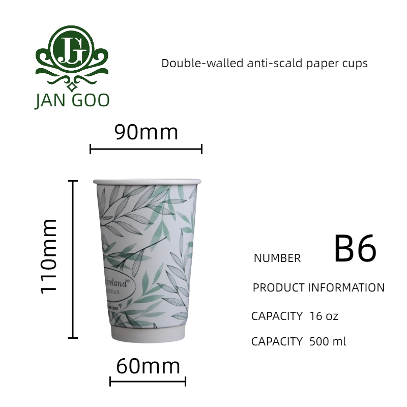 B6 : gobelet en papier à double paroi de 16 oz