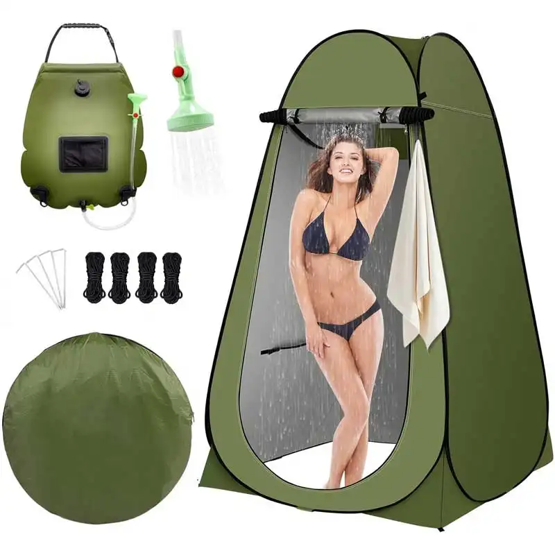 Portable Solaire Douche Camping Bain Sac Tente Kit Instantané Pop Up Tente Camping En Plein Air Glamping Intimité Abri Tente Avec Salle De Bains