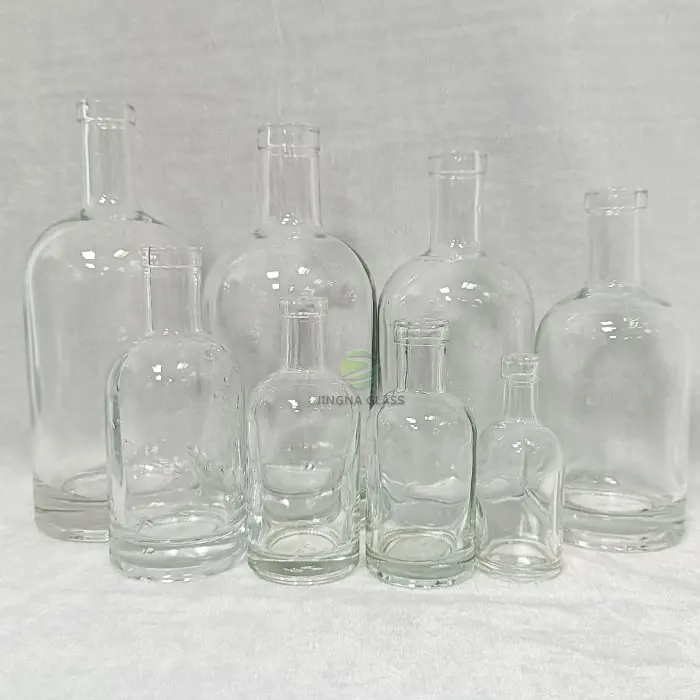 100ml 200ml 375ml 500ml 750ml 1000ml round empty flint glass bottle liquor wine Whisky Vodka tequila gin pisco bottle with seale